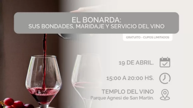 San Martín será sede de la capacitación “El Bonarda: Sus bondades, Maridaje y Servicio de Vinos”