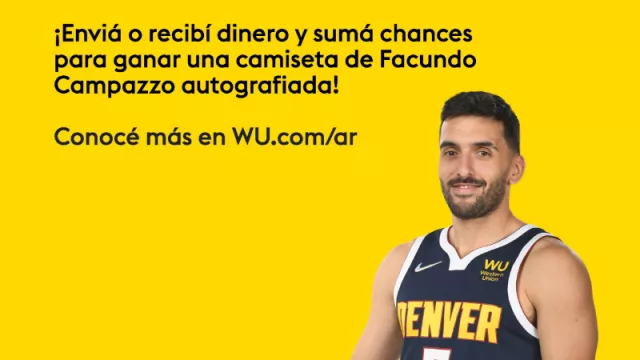 Enviá dinero y participa por una camiseta autografiada de Facundo Campazzo (el nuevo sorteo de Western Union para todo AR)