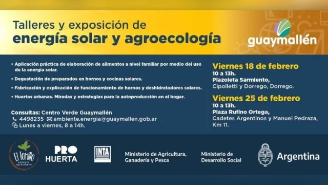 Talleres para aprender sobre energía solar y agroecología en Guaymallén