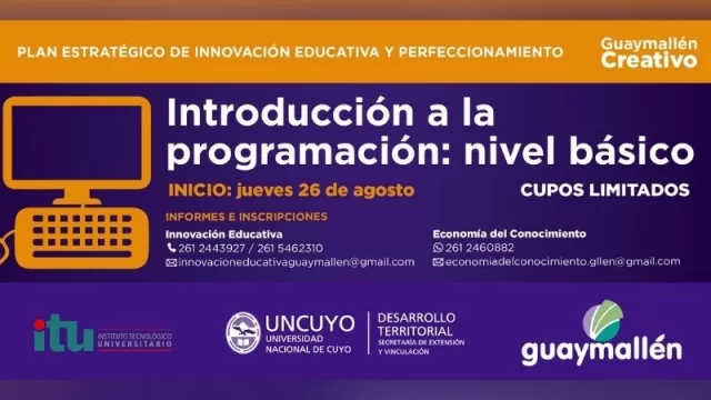 Guaymallén invita a aprender sobre desarrollo de software y programación