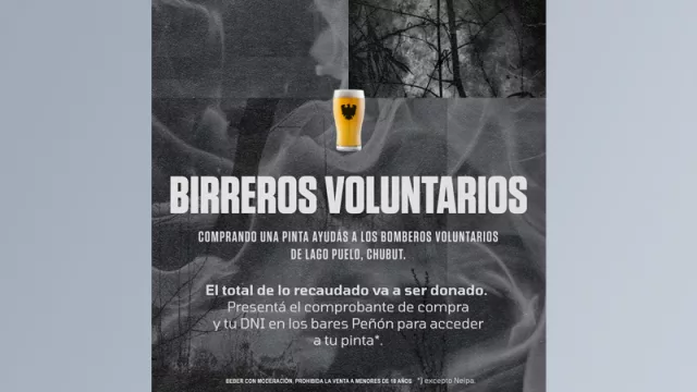 Combatiendo el fuego con una birra: Peñón del Águila se suma a la ayuda para Lago Puelo
