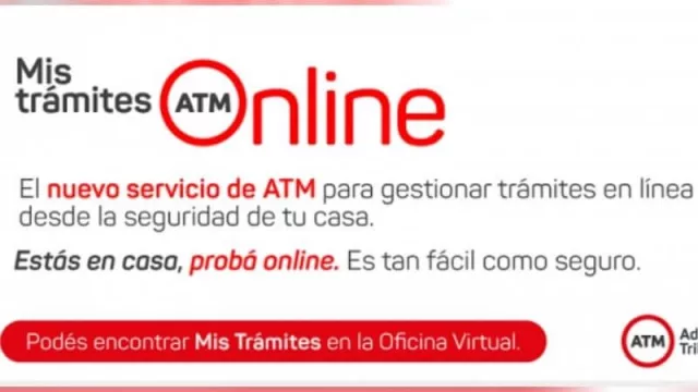 ATM: ya se encuentra disponible el servicio “Mis trámites online”