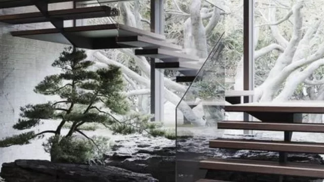 Barandas de escaleras que se incorporan a los espacios y los potencian