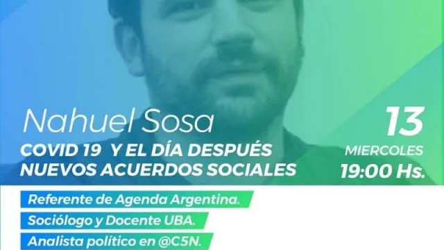 Vivo con Nahuel Sosa: El coordinador de Agenda Argentina dialoga hoy con mendocinos vía zoom (inscripciones abiertas)