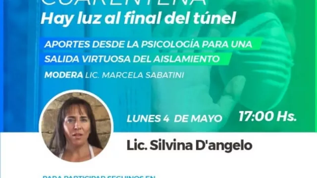 Charla informativa: “Cuarentena: hay luz al final del túnel (una mirada positiva)” por Silvana D’ Angelo