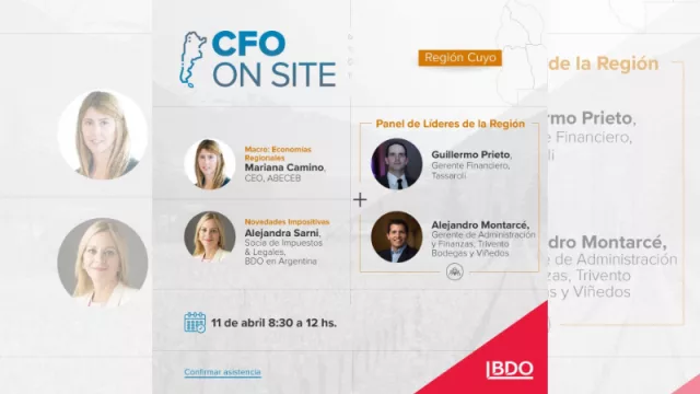 BDO Argentina realizará por primera vez el CFO On Site en Mendoza